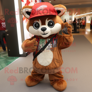 Tan Red Panda maskot kostym...