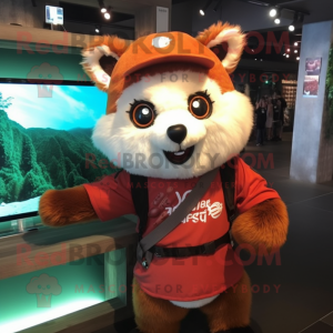 Tan Red Panda maskot...