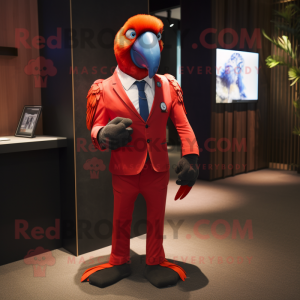 Röd Macaw maskot kostym...