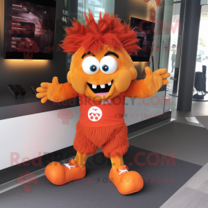 Orange Dæmon maskot kostume...