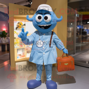 Blue Doctor maskot kostume...