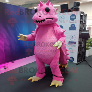 Pink Ankylosaurus maskot...