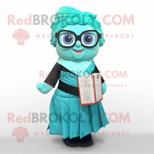 Cyan Sushi maskot kostym...