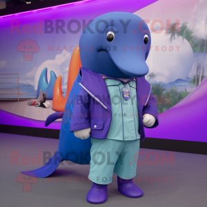 Purple Blue Whale mascotte...