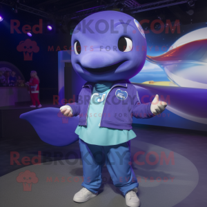 Purple Blue Whale mascotte...