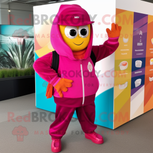 Magenta Mango maskot kostym...