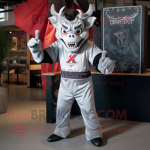 Silver Devil maskot kostume...