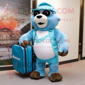 Sky Blue Marmot mascotte...