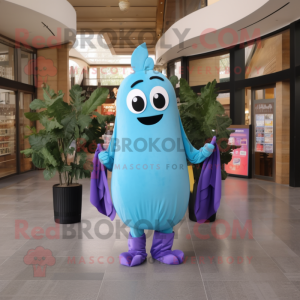 Sky Blue Aubergine maskot...