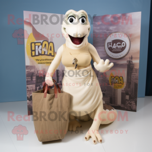 Beige Hydra maskot drakt...