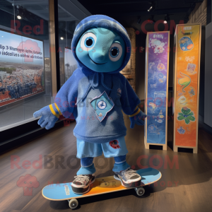 Blue Skateboard mascotte...