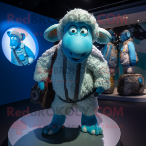 Cyan Merino Sheep mascotte...