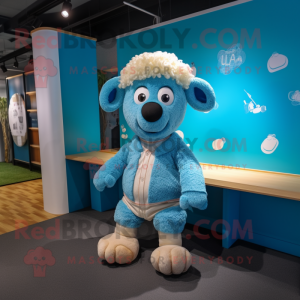 Cyan Merino Sheep mascotte...