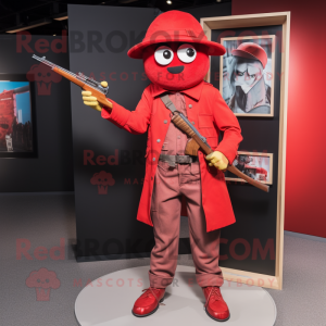 Röd Sniper maskot kostym...