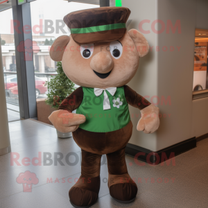 Brown Bunch Of Shamrocks mascot costume character dressed with a Jeggings and Pocket squares