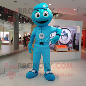 Cyan Armbånd maskot kostume...