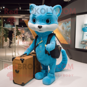 Sky Blue Marten maskot...