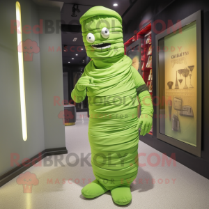 Lime Green Mummy mascotte...