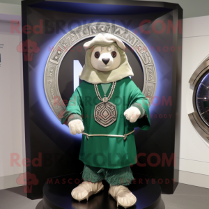 nan Celtic Shield mascot costume character dressed with a Hoodie and Bracelet watches