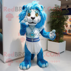 Sky Blue Tamer Lion maskot...