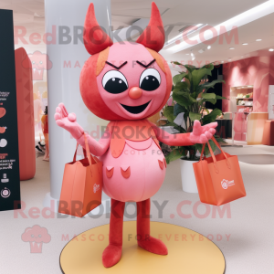 Peach Devil maskot kostume...