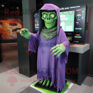 nan Frankenstein'S Monster mascot costume character dressed with a Sweatshirt and Shawls