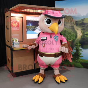 Pink Hawk maskot kostume...