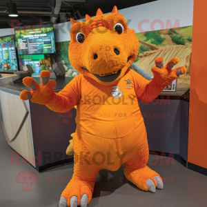 Orange Ankylosaurus maskot...