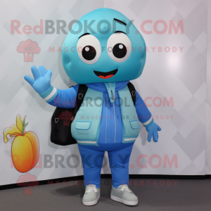 Sky Blue Melon maskot drakt...