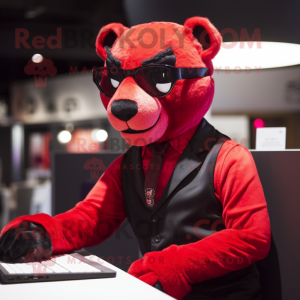 Red Panther maskot drakt...