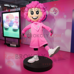 Pink Irish Dancing Shoes mascot costume character dressed with a Bodysuit and Tie pins