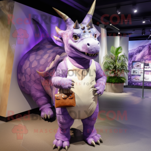 Lavendel Triceratops maskot...