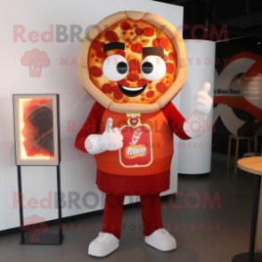 nan Pizza Slice mascot costume character dressed with a Graphic Tee and Smartwatches