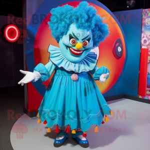 Cyanfarbener böser Clown...