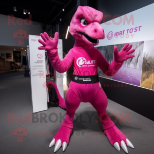 Magenta Utahraptor maskot...