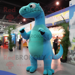 Cyan Diplodocus maskot...