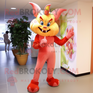 Peach Devil maskot kostume...