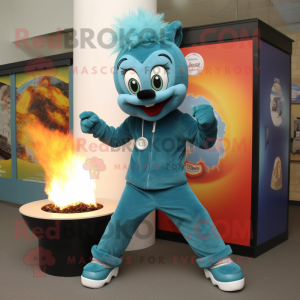 Postava maskota Teal Fire...