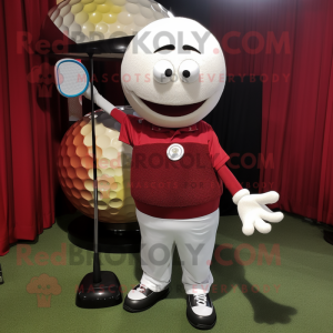 Maroon golfball maskot...