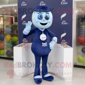 Navy Candy Box mascot costume character dressed with a Jeggings and Bracelet watches