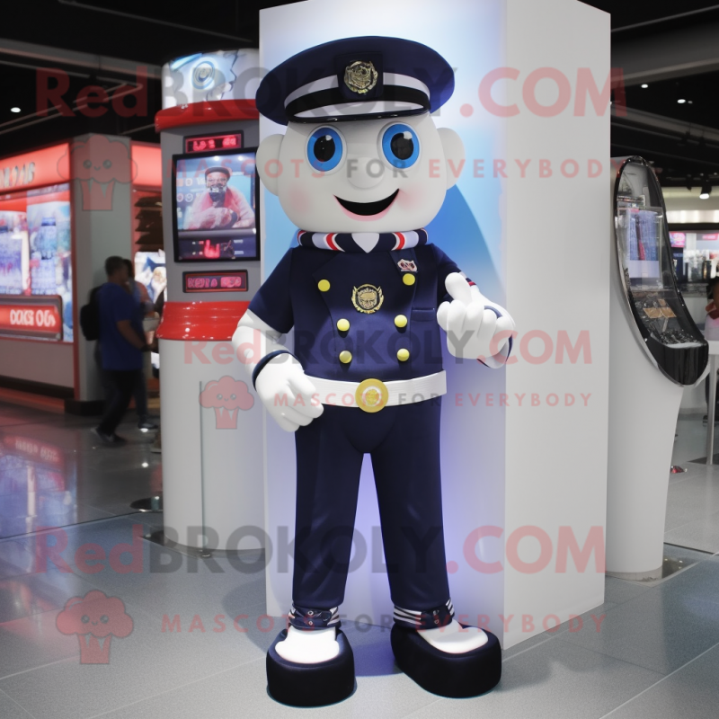 Navy Candy Box mascot costume character dressed with a Jeggings and Bracelet watches
