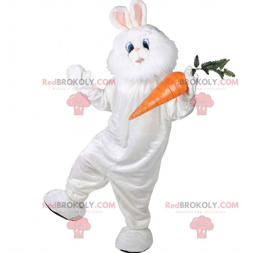 Mascotte de lapin blanc géant, costume lapin en Taille L (175-180 CM)