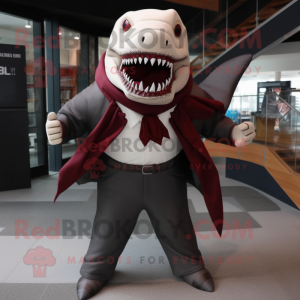 Maroon Megalodon maskot...