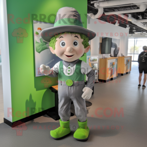 Grå Leprechaun maskot drakt...