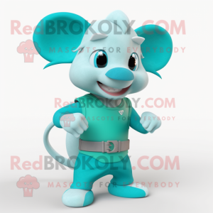 Cyan Dormouse maskot drakt...