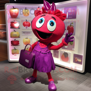 Magenta-Apfel Maskottchen...