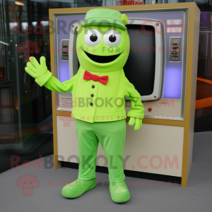 Lime Green TV maskot kostym...