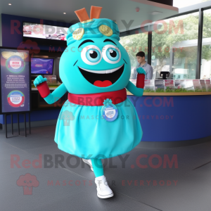 Turquoise Burgers mascotte...