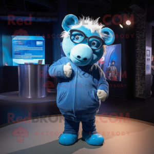 Blue Sow maskot kostym...