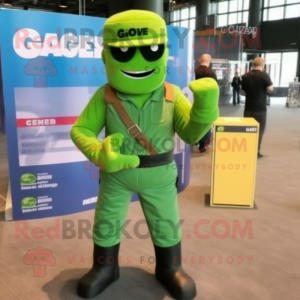 Limegrøn Gi Joe maskot...